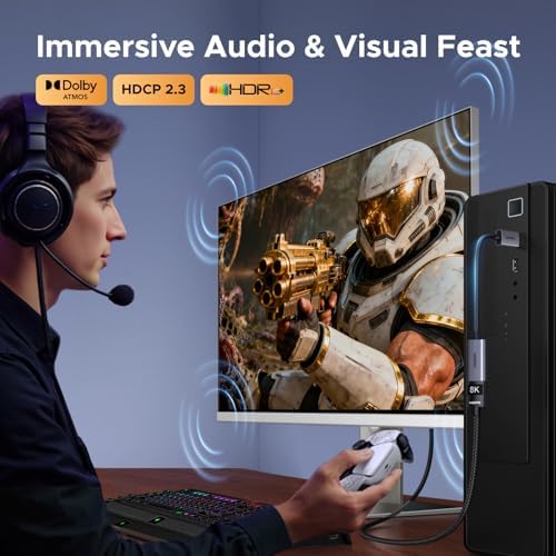 UGREEN 8K@60Hz Active DisplayPort to HDMI Unidirectional Adapter, 0.66FT | DP 1.4 PC to HDMI 2.1 Screen