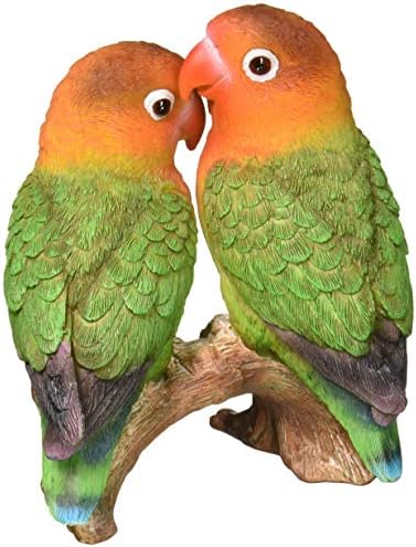 Hi-Line Gift Ltd Parrots on Branch Statue, Orange