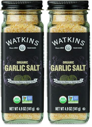 Watkins Gourmet Organic Spice Jar, Garlic Salt, 4.97 Ounce