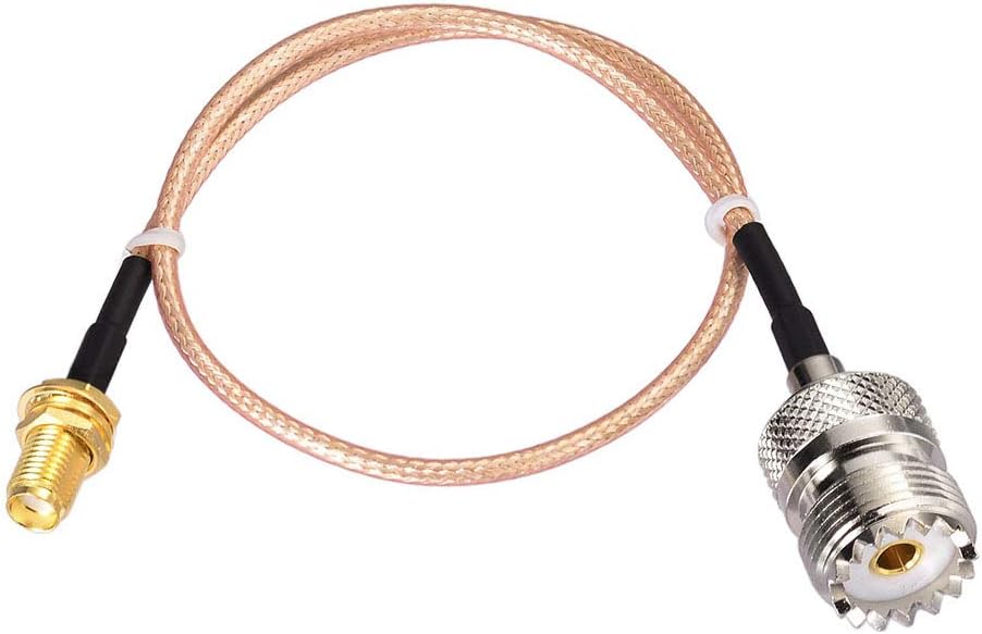 Superbat Coax UHF Female SO-239 to SMA Female Adapter Extension Cable RG316 12" for Baofeng CB Radio Handheld Walkie Talkie 2pcs