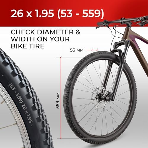 Pair 26 x 1.95 Mountain Bike Tires - Foldable 53-559 with 3mm Anti Puncture