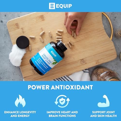 Equip Foods Grass-Fed Beef Liver | Natural Desiccated Beef Liver Supplement | Support Heart Health, Brain Function, Digestion, Metabolism, Immunity