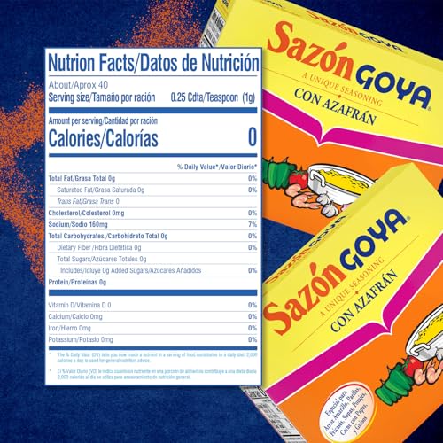 Goya Sazón Natural and Complete, Vegetables, All Purpose Seasoning, 3.52oz | Low Sodium Latin Spice Blend for Poultry, Seafood, Meat and Vegetables, All Purpose Mexican Seasoning, No Salt Added, Tasty