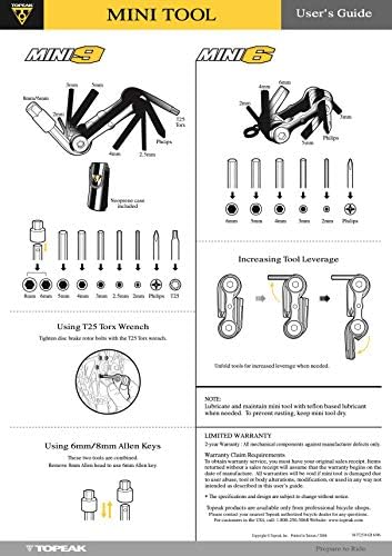 Topeak The Mini 9-Function Bicycle Tool - TT2409, Black/Silver