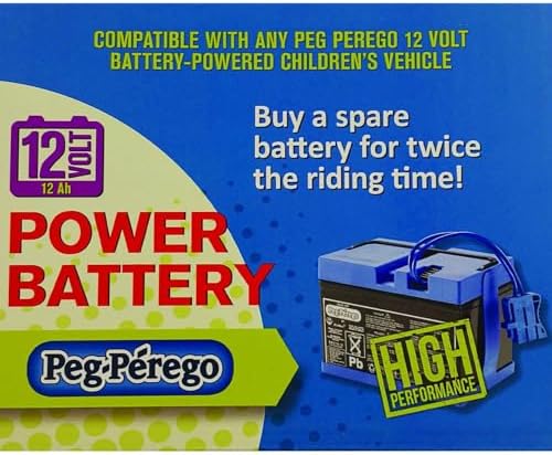 Peg Perego Official 12 Volt Replacement Battery for Ride on Toys. All Season Performance. Works with John Deere, Polaris