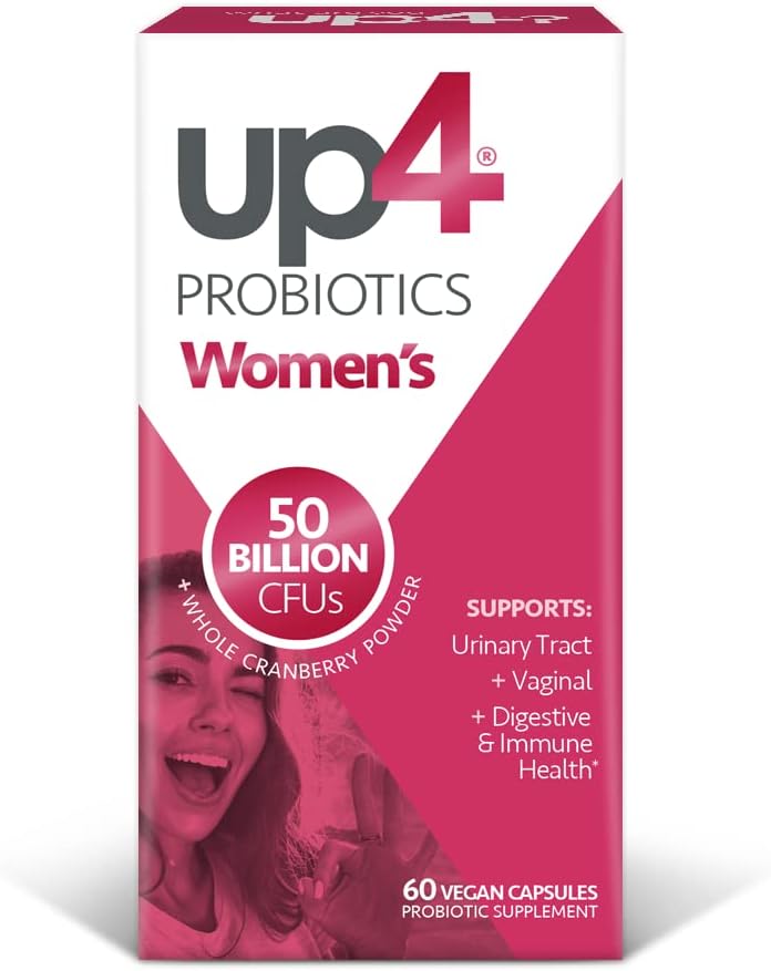 up4 Probiotic for Women, Vaginal, Digestive & Immune Support* 50B CFU 60 ct | Quad-Action Formula, Lactobacillus Strains, Whole Cranberry Powder