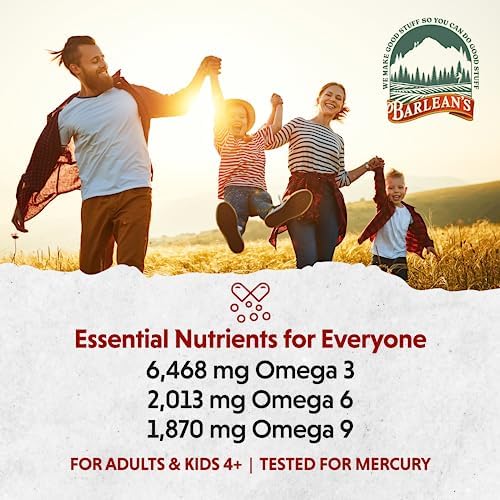 Barlean's Total Omega 3 6 9 Orange Crème Liquid Fish Oil Supplement with Borage and Flaxseed Oil, 2,400 mg of Omegas EPA and DHA Plus GLA for Joint and Heart Health, 8 oz | Fish, borage & flax oils, EPA DHA ALA GLA omegas, Burpless, Non-GMO, Gluten-free,…