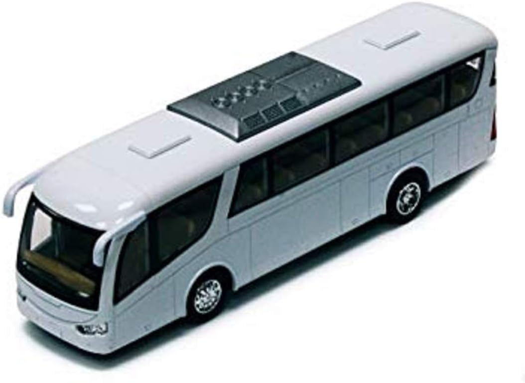 Kinsmart Coach Bus, White 7" Die Cast Model Toy Car
