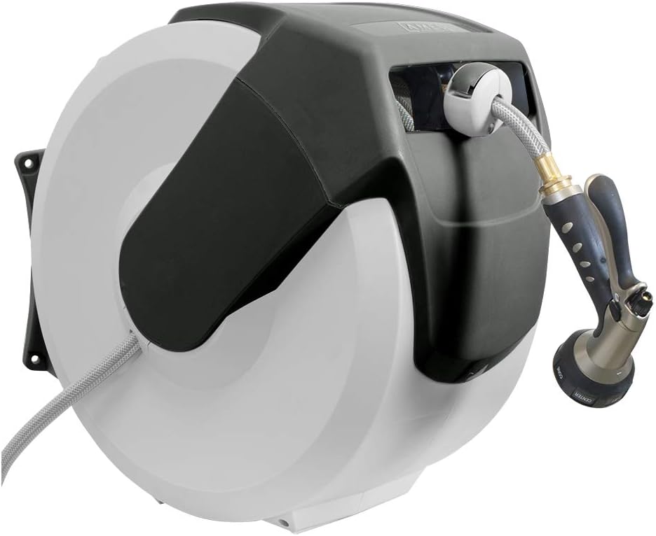 AMES 2416500 NeverLeak AutoWinder Retractable Wall Mount Reel 100-Foot Hose Capacity
