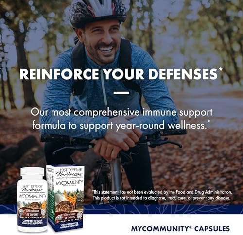 Host Defense MyCommunity Capsules - 17 Species Blend Mushroom Supplement for Immune Support - Herbal Aid with Lion's Mane, Reishi. Chaga, Cordyceps, Turkey Tail & More - 120 Capsules