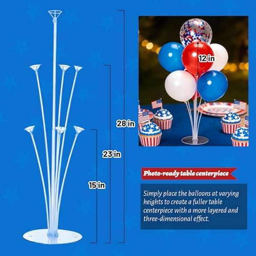 JOYYPOP 80 PCS Red White Blue Balloons 12 in with Confetti for 4th of July