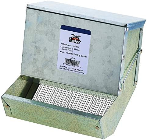 Pet Lodge® Small Animal Feeder with Lid and Sifter Bottom | Outdoor Gravity Feeder for Rabbits