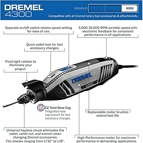 Dremel Rotary Tool Kit (4300) and Flex Shaft Attachment (225-02)