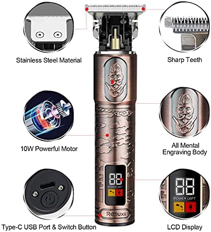Suttik Hair Clippers for Men, Professional Hair & Beard Trimmer for Men, Mustache Trimmer T-Blade Hair Liner Edgers