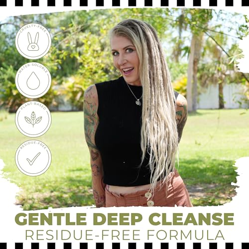 Dollylocks Clarifying Liquid Shampoo | Rosemary Peppermint Lemon | Paraben-free, Plant-Based, Vegan, Residue-Free Loc, Braid, Dreadlock Care | All hair types | 8oz
