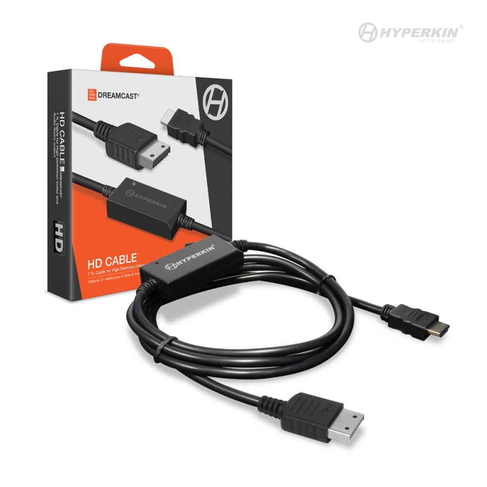 Hyperkin HD Cable for Sega Dreamcast – High-Definition Video & Audio, 480p Output, 7-Foot Length, Compatible with All Dreamcast Models