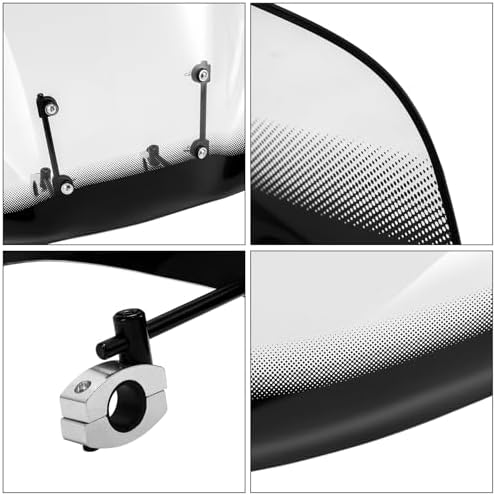 TCMT Motorcycle Large Windshields Clear Windscreen 7/8" 1" Handlebars Mounts Fit For Polaris Arctic Cat Honda Yamaha Can-Am Kawasaki ATVs