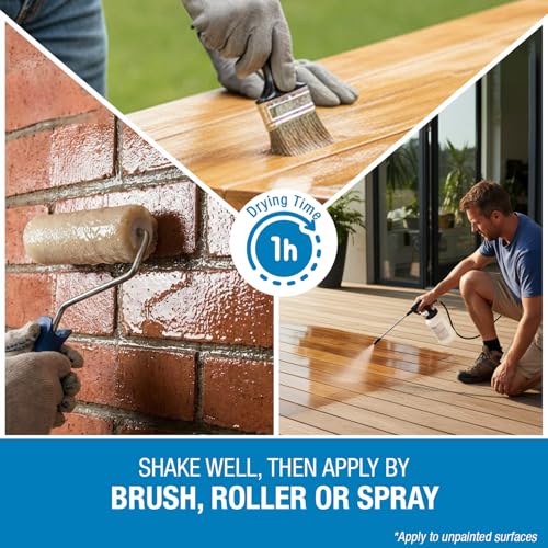 Rainguard Clear Gloss Sealer, Wet Look Water Based Silicone Acrylic Waterproofer for Concrete, Wood, Brick, Stone & Masonry Surfaces, Ready to Use, 1 Gallon | Water Based Silicone Acrylic For Wood, Brick, Stone & Masonry Surfaces, Ready To Use For Pavers…