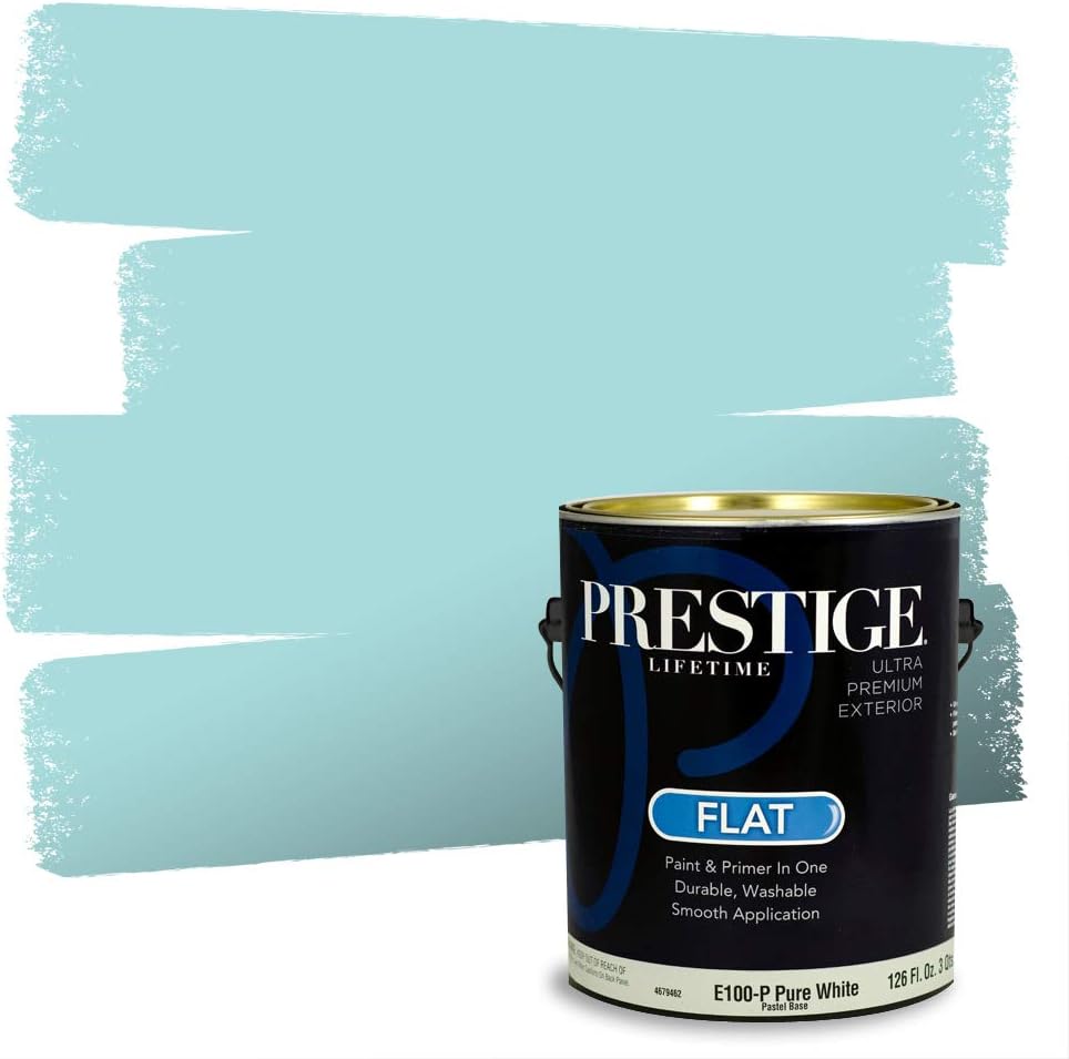 PRESTIGE Paints Exterior Paint and Primer In One, 1-Gallon, Satin, Comparable Match of Sherwin Williams* Blue Nile*