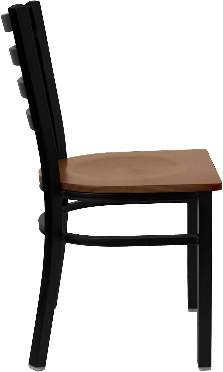 Flash Furniture Hercules Series Commercial Ladder Back Restaurant Chairs, Modern Lightweight Metal Dining Chairs with Padded Seats, Set of 2, Black