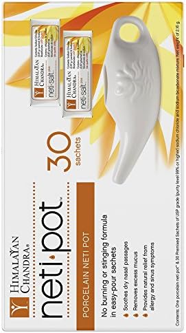 Himalayan Chandra Porcelain Neti Pot with 30 Sachets