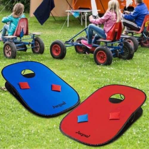 Juegoal 3x2ft Collapsible Portable Cornhole Game Set with 2 Cornhole Boards, 10 Bean Bags, Carrying Bag
