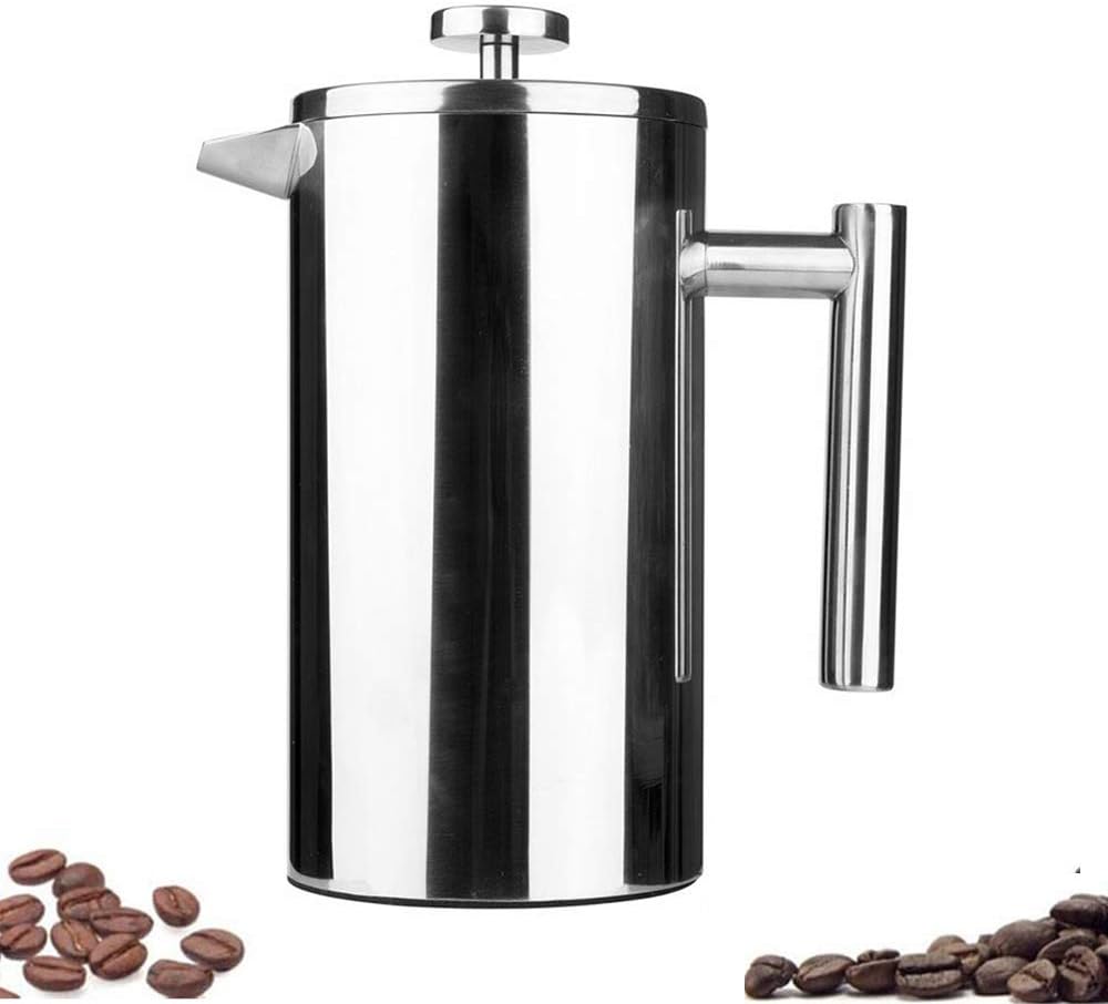 8-Cup Double Wall Insulated Stainless Steel French Coffee Press, 32-Ounce Durable Coffee Tea Maker with Stainless Steel Plunger, Copper