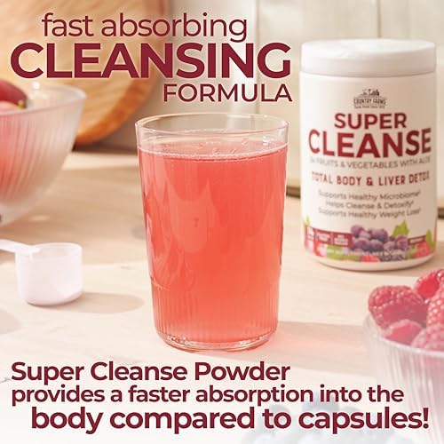 Country Farms Super Cleanse, Super Juice Cleanse, Supports Healthy Digestive System, 34 Fruits and Vegetables with Aloe