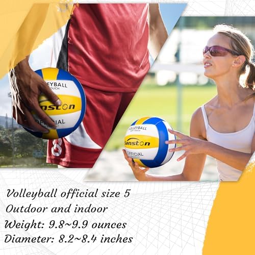 Senston Volleyball Official Size 5 Soft Waterproof for Indoor Outdoor Beach