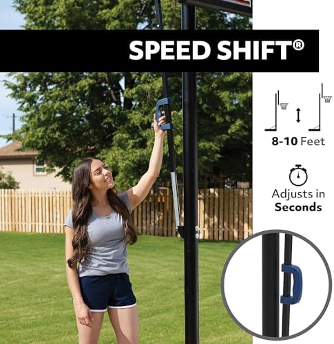 Lifetime Outdoor Portable Basketball Hoop, 48 Inch Backboard, 8-10 Ft Speed Shift Adjustable Height