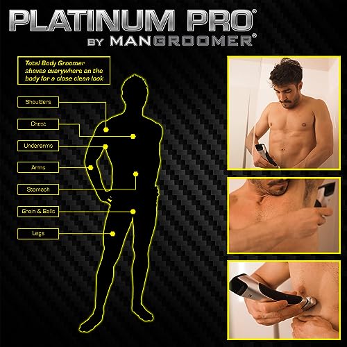 MANGROOMER - PLATINUM PRO New Body Groomer, Ball Groomer and Body Trimmer with Lithium Max Battery, Bonus Extra Foil and Storage Case!