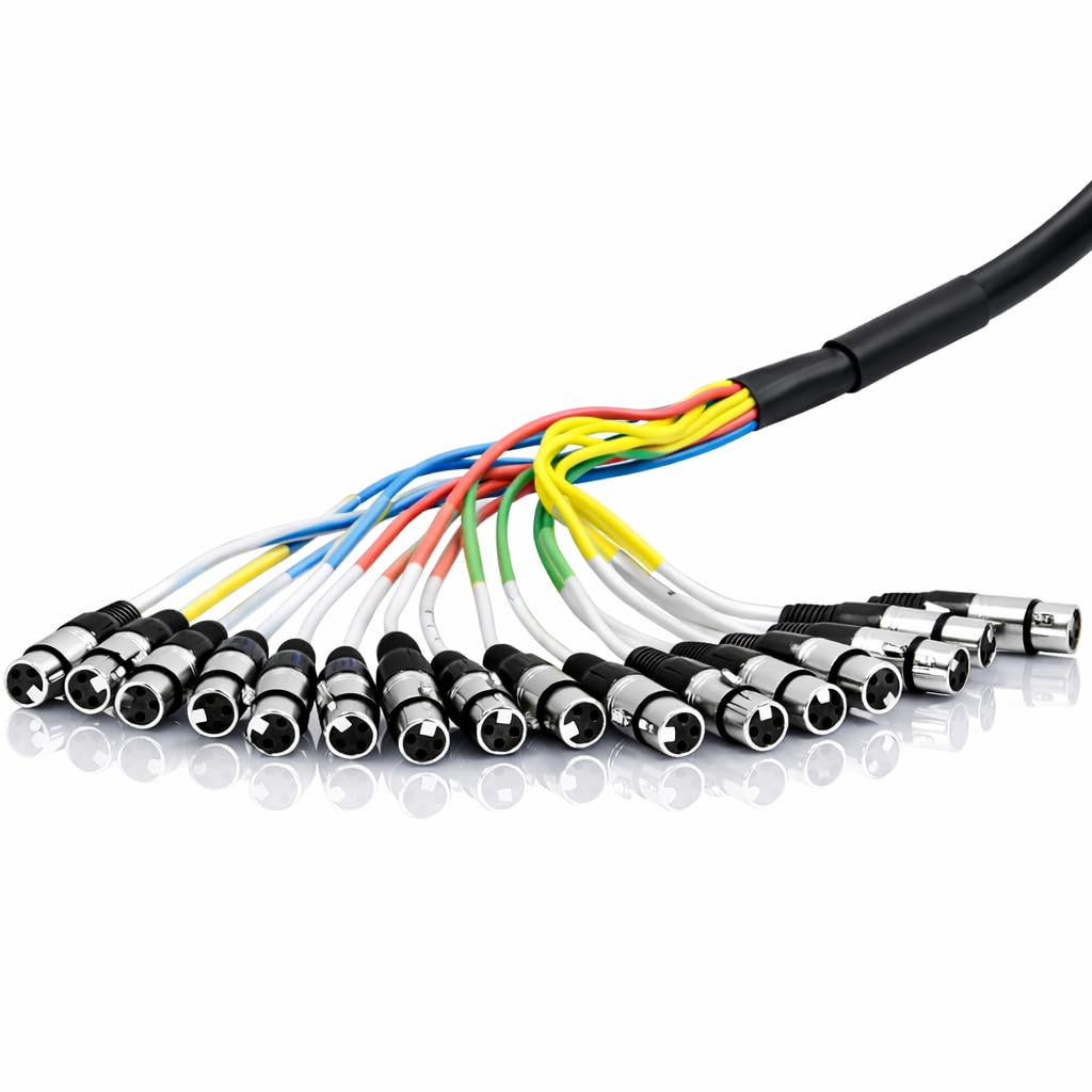 Seismic Audio - SARLX-16x100-16 Channel XLR Colored Mutil-Patch Snake Cable 100 Feet