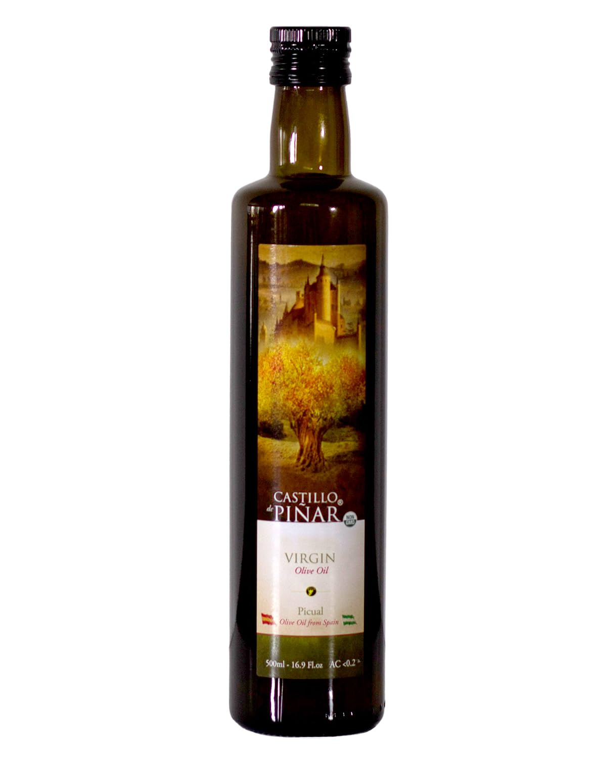 Castillo de Pinar First Cold Pressed Extra Virgin Olive Oil Picual Single-Variety 500ml Less Than 02% Acidity, Gluten Free Non GMO