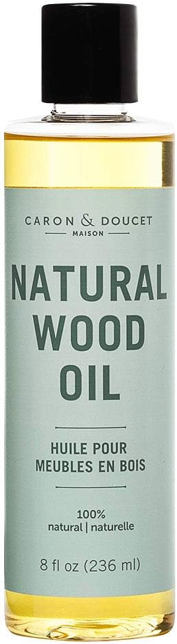 CARON & DOUCET - Natural Wood Conditioning Oil - 100% Plant Based Wood Conditioning and Polishing Oil - Orange Scented - Suitable for Natural Furniture (8oz)