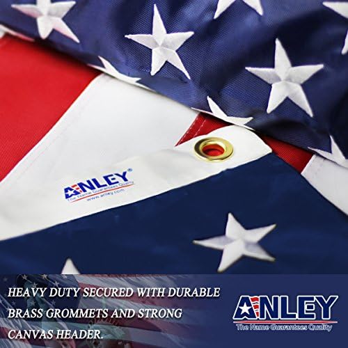 ANLEY EverStrong Series American Flag 6x10 Foot Heavy Duty - Embroidered Stars and Sewn Stripes - 4 Rows of Lock Stitching - US National Banner Flags with Brass Grommets 6 X 10 Ft