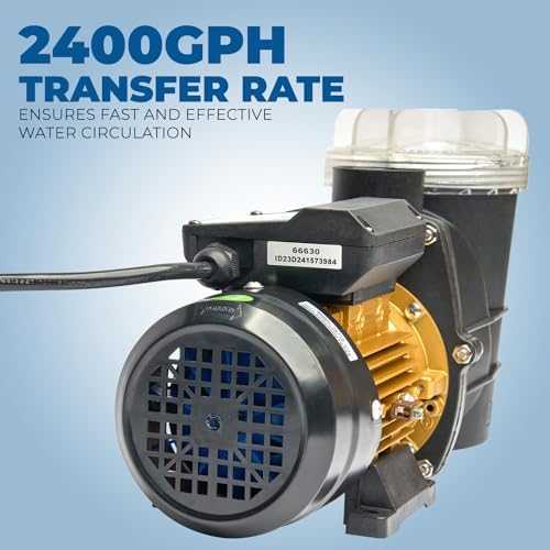 XtremepowerUS 3/4HP 2,400GPH High Flow Pond DIY Self Priming for Above Ground Swimming Pool Pump Strainer Basket 1.5" NPT Inlet/Outlet With Adapter Set