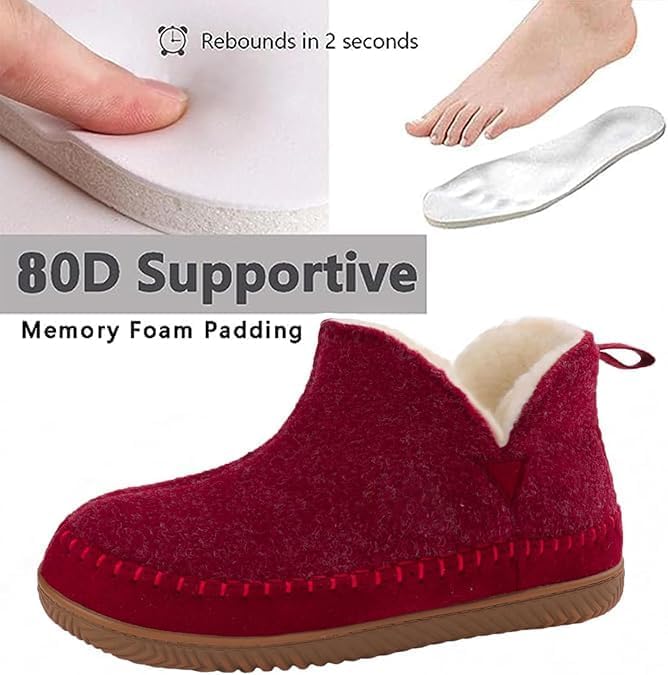 Zizor Women's Moccasin Bootie Slippers, Memory Foam House Shoes