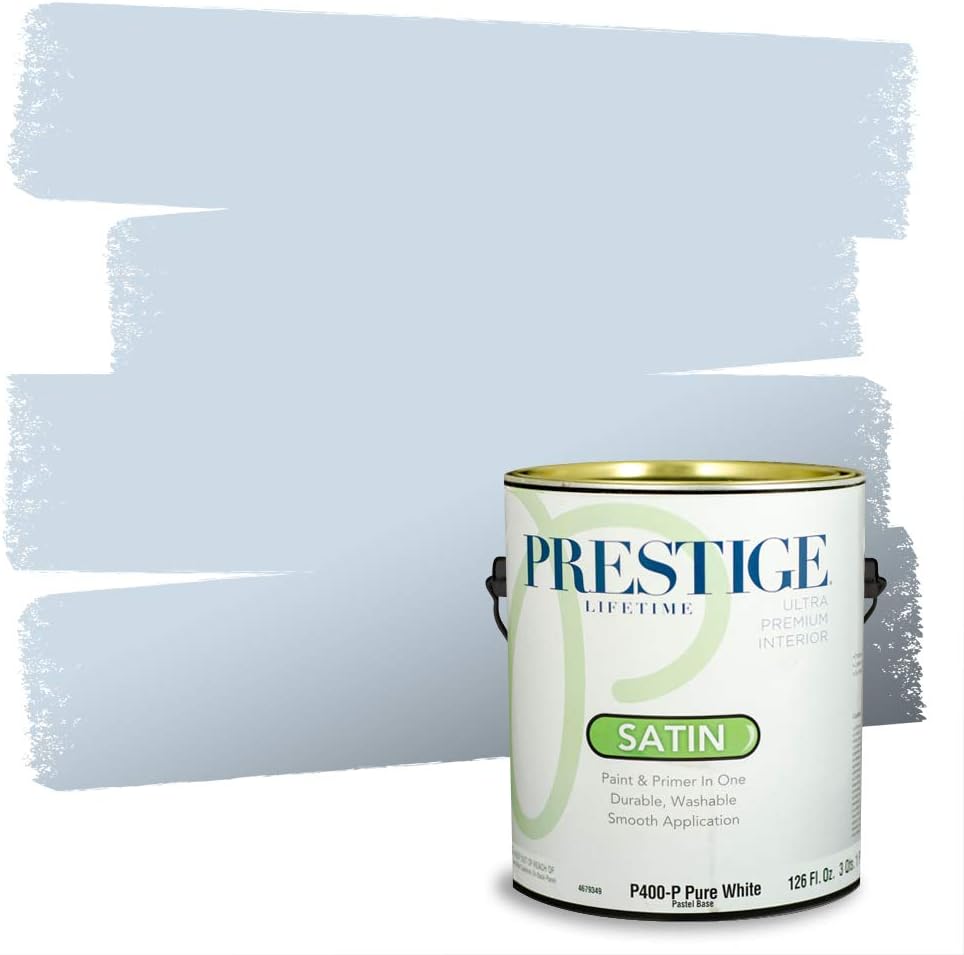 PRESTIGE Paints Exterior Paint and Primer In One, 1-Gallon, Semi-Gloss, Comparable Match of Sherwin Williams* Nifty Turquoise*