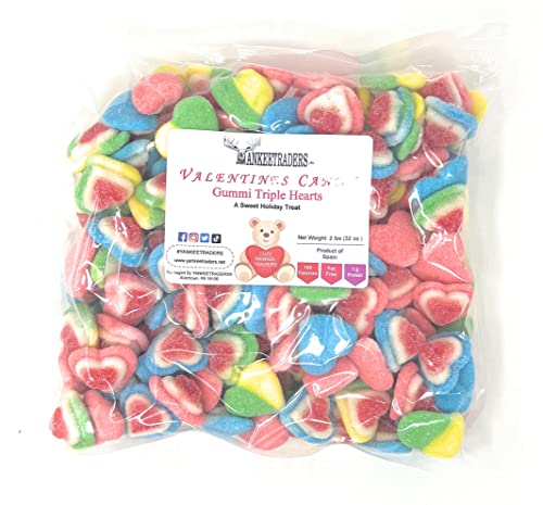 Yankee Traders Gummi Triple Hearts, 2 Lbs
