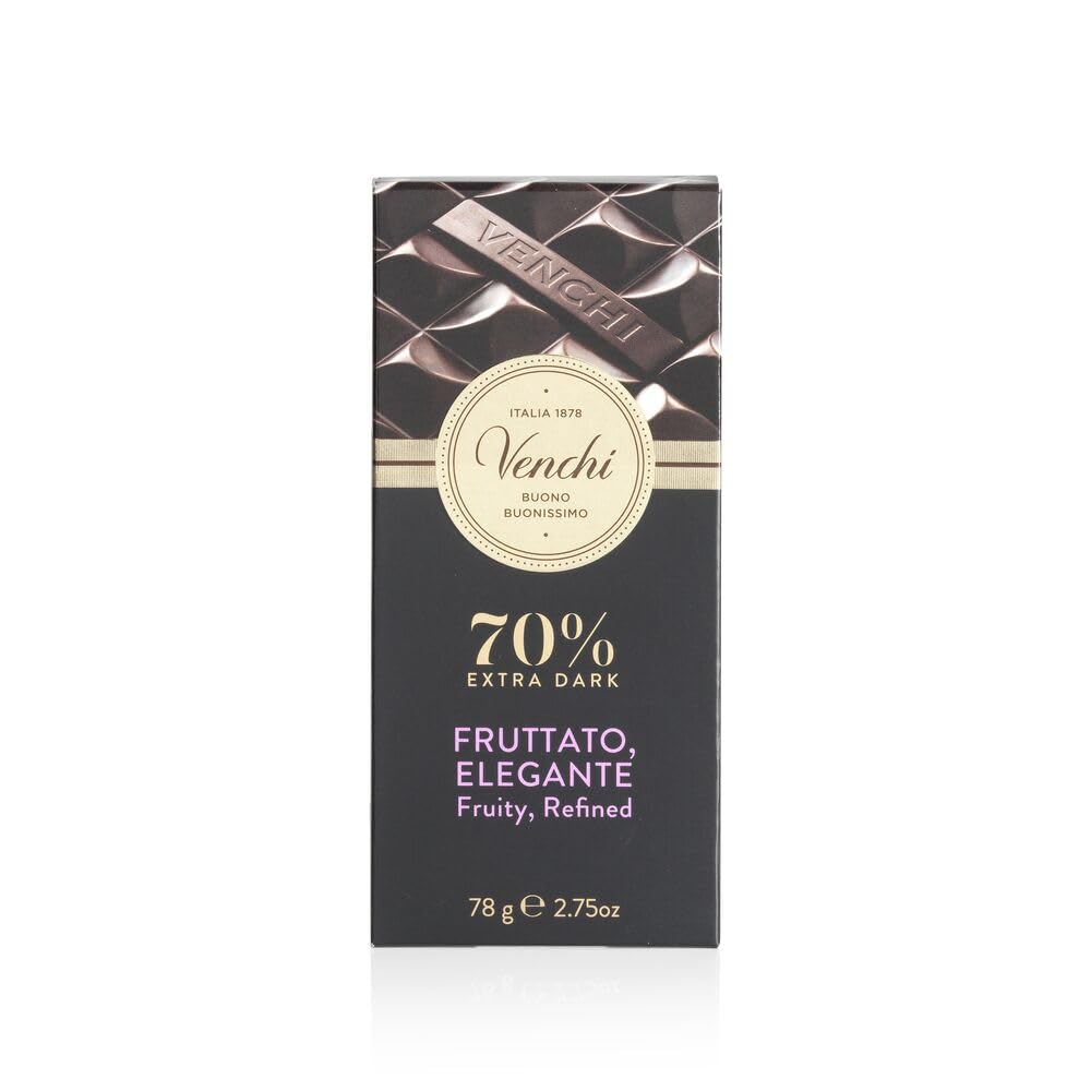 Venchi - Venezuelan Cocoa Blend - 85% Dark Chocolate Bar, 2.46oz - Single Origin Premium Fine Chocolate - Naturally Gluten Free - Vegan
