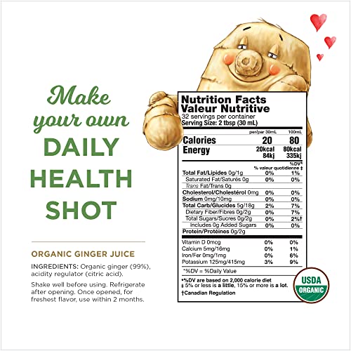 Organic Turmeric Juice, 99% Pure Turmeric Juice by The Ginger People – Drug Free Support, Non-GMO, Premium Quality, 32 Fl oz Bottle (Pack of 1)