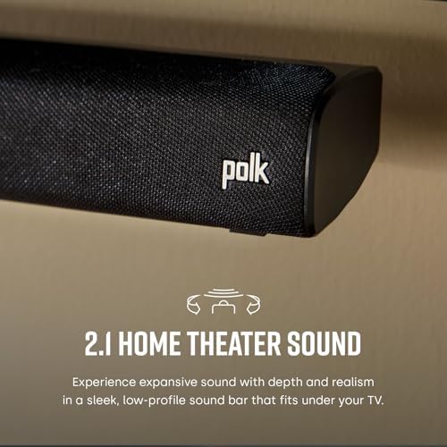 Polk Audio Signa S2 Ultra-Slim Sound Bar for Smart TV with Subwoofer