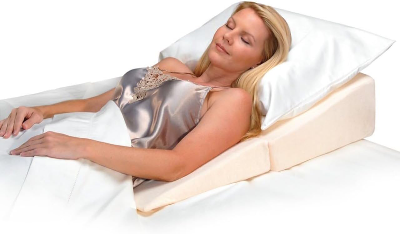 Contour Folding Wedge Pillow Extended Length- 7x24x32 Inch Bed Wedge for Elevated Sleeping, GERD & Acid Reflux Relief
