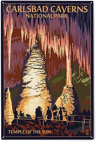 Lantern Press 10x15 Inch Wood Sign, Ready to Hang Wall Decor, Carlsbad Caverns National Park, New Mexico, Painterly, Temple of the Sun