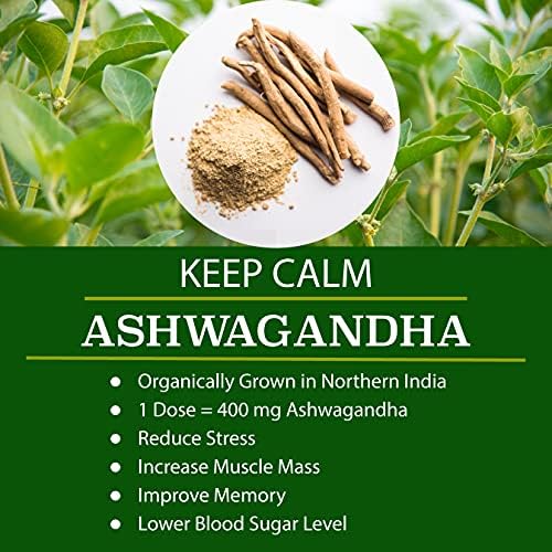 FOLONA Organic Super Greens Capsules with Ashwagandha, Spirulina & Moringa