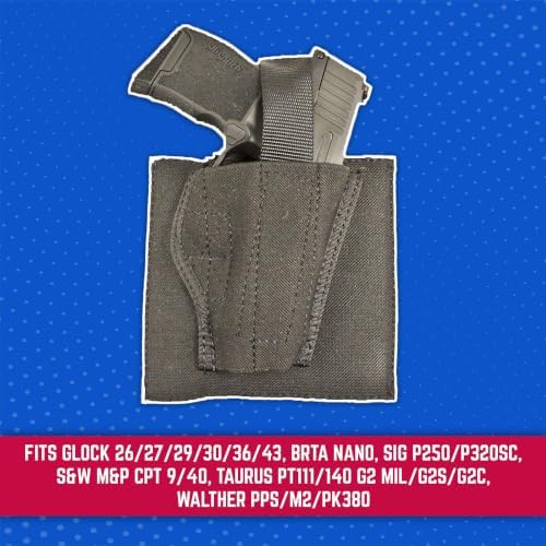DeSantis Apache Ankle Holster - Compatible with the GLOCK 26/27/29/30/36/43, BRTA Nano, Sig P250/P320SC, S&W M&P CPT 9/40