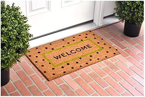 Calloway Mills 103991729 Polka-dot Fun Doormat, 17" x 29:, Natural/Green/Black