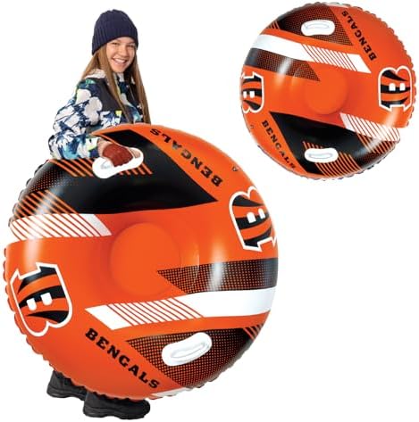 Big Mouth Inc NFL Snow Tube, Heavy Duty Inflatable Snow Sled for Winter Tubing, Ride-On Snow Tube with Handles for Kids and Adults, Outdoor Winter Fun and Football Fan Gifts