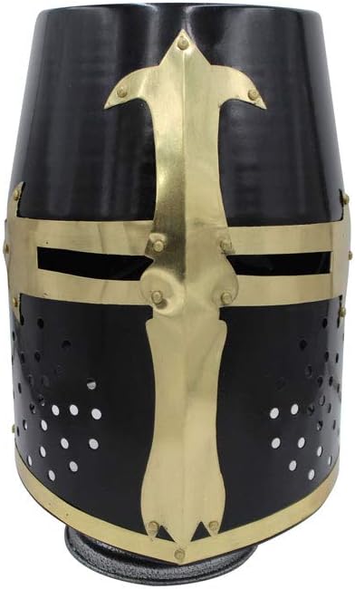 Medieval Warrior Templar Crusader Knights Helmet Wearable for Adult Medieval Costumes