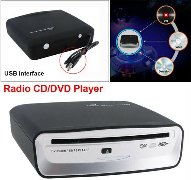 Car External Universal CD Player | USB External Car Slot-Load CD Player Compatible with Android Navigation (Android Version 4.4 and